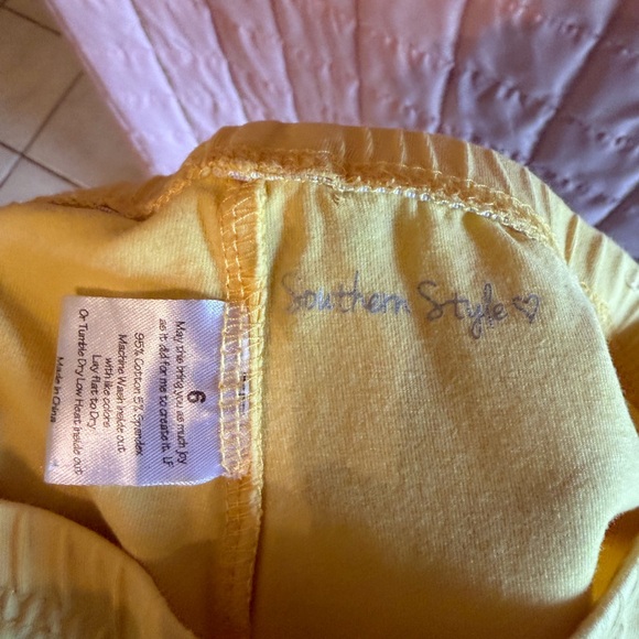 Yellow Ruffle Hem Shorts - Picture 4 of 4